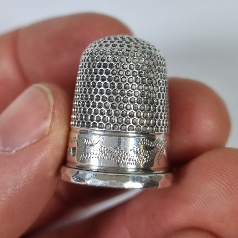 Antique Solid Silver Thimble Chester 1896 Charles Horner