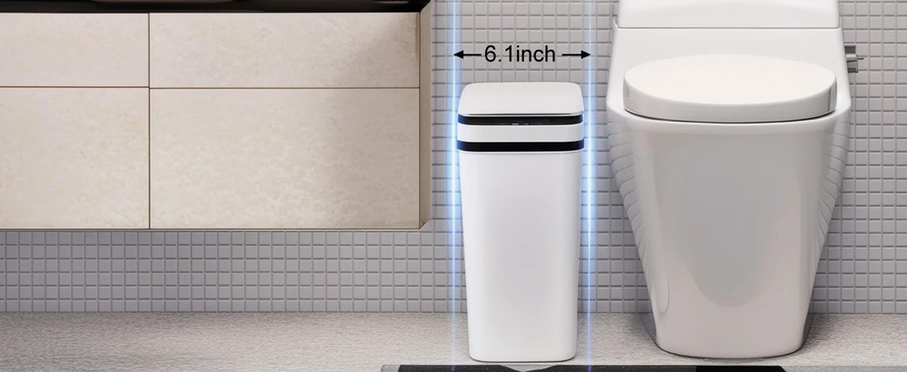 2 Pack 12L Bathroom Automatic Trash Cans Touchless Motion Sensor Slim with Lid