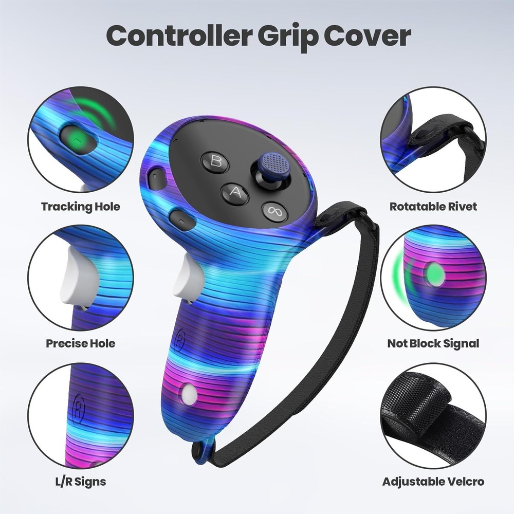 Silicone Cover Set Compatible with Meta/Oculus Quest 3s Accessories, VR