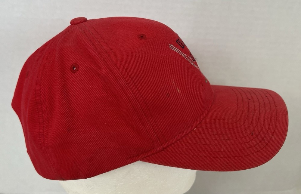 Hole In One Golf Hat Strap Back Red Embroidered Logo