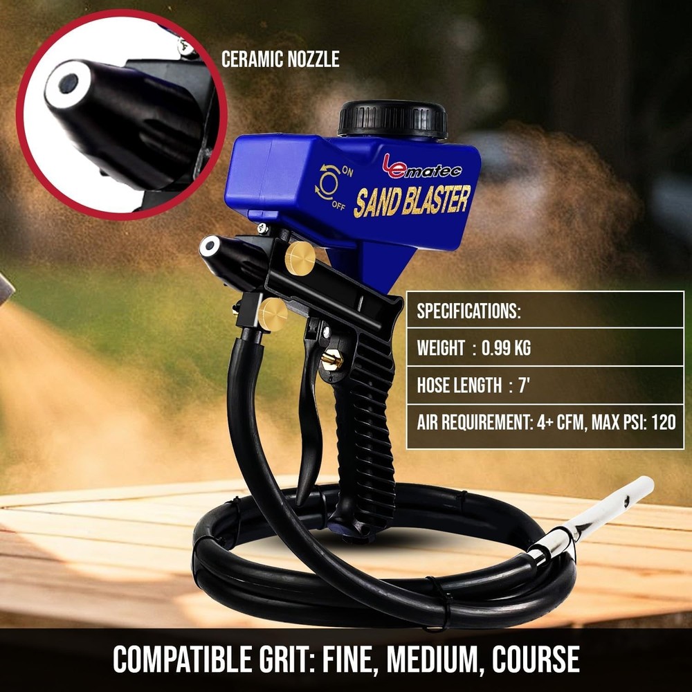 Complete Sand Blasting Kit with Ceramic Siphon Function - For Fine Detail Work