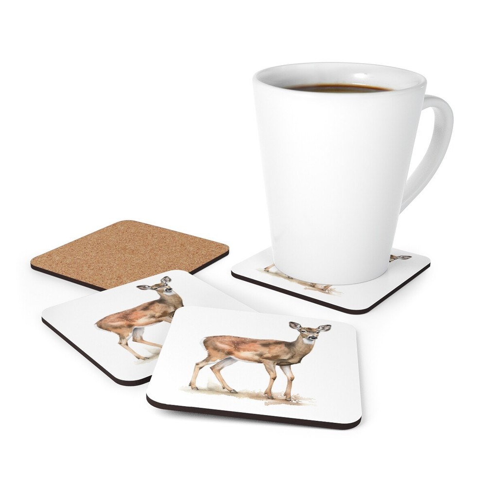 Rustic Wild Doe Cork Coaster Set | Simply Rustic Collection