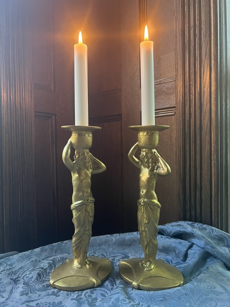 Antique Art Deco Mueller Candlesticks -