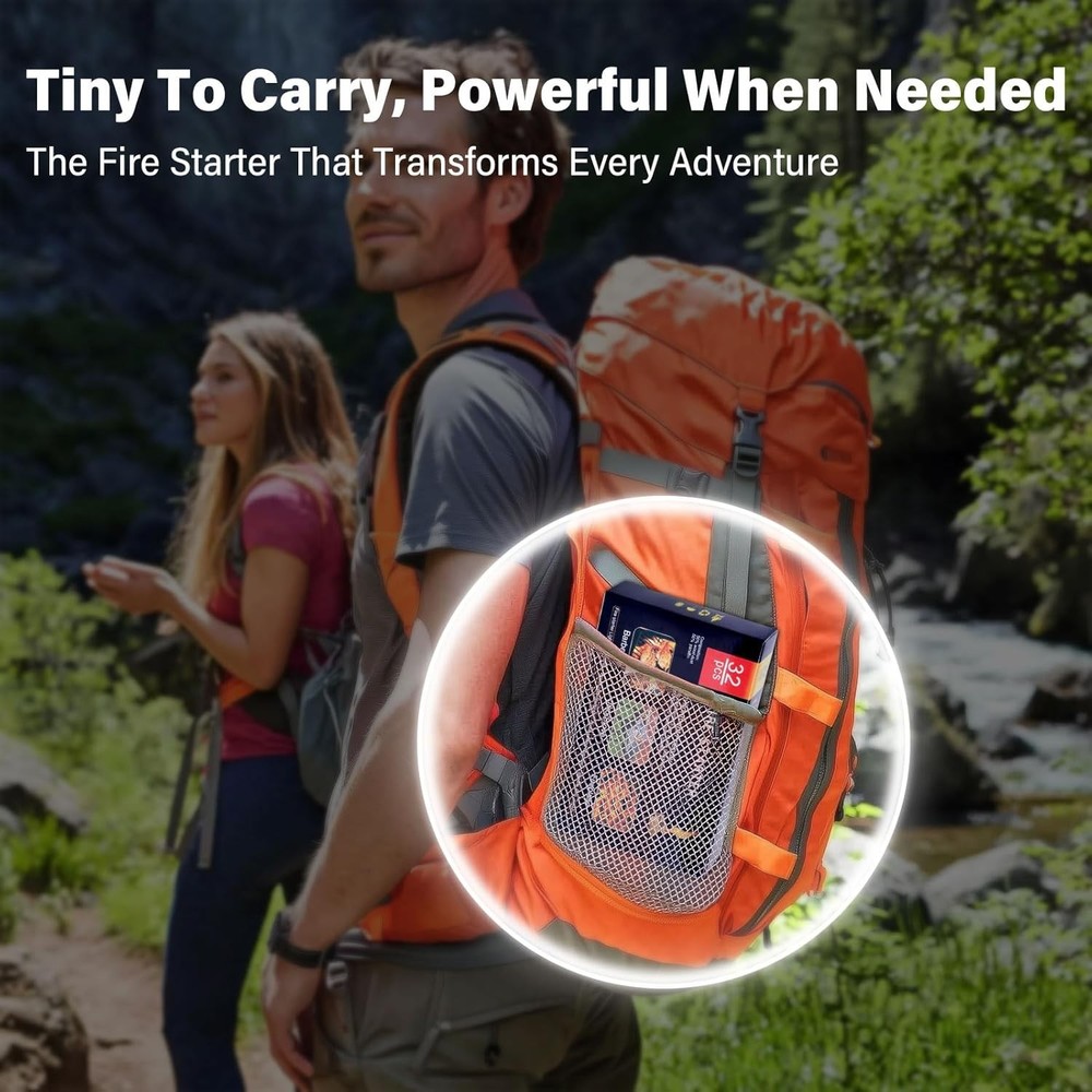 Water-Resistant Mini Fire Starters for Campfires & BBQ Grills - 32 Count