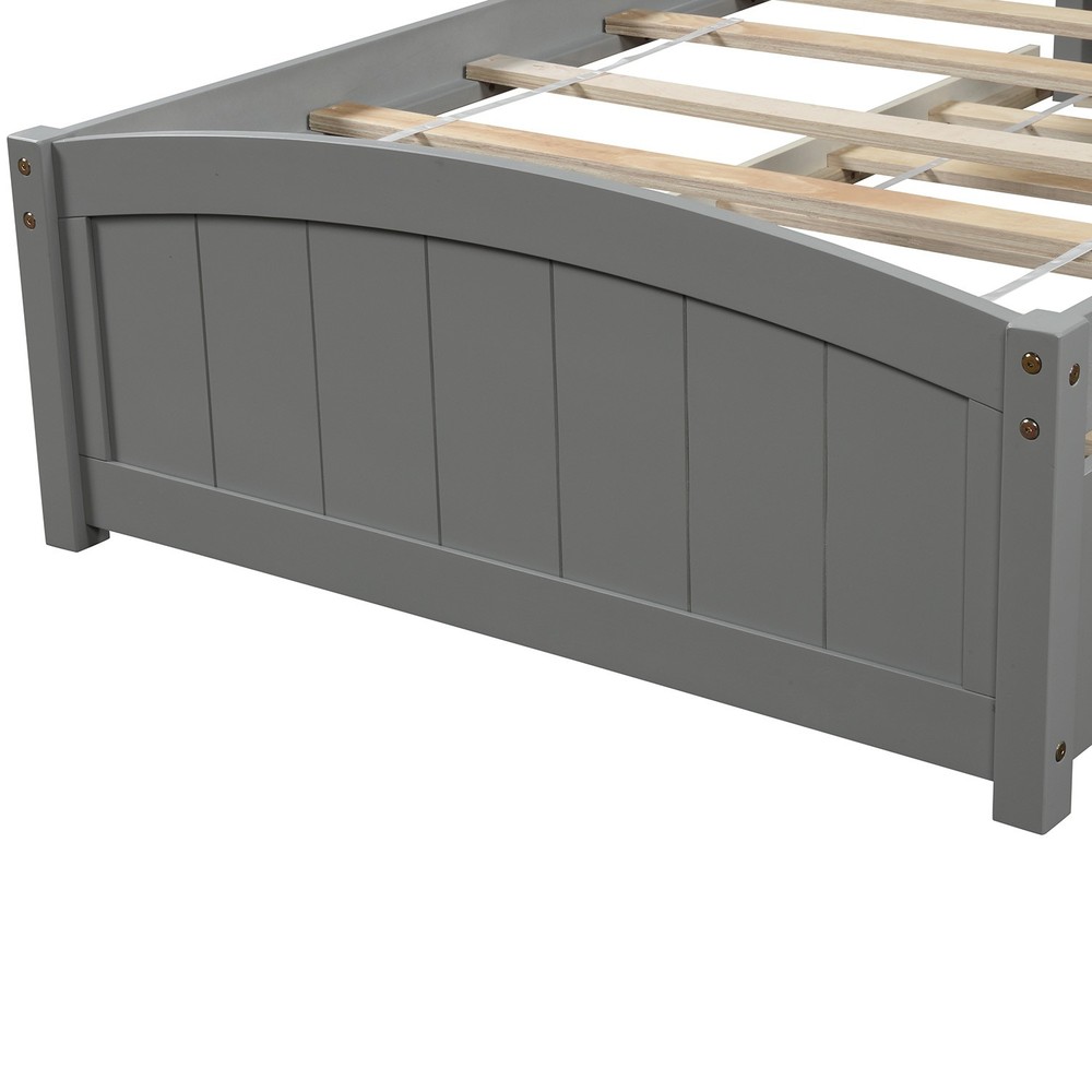 Twin size Platform Bed with Two Drawers Gray
