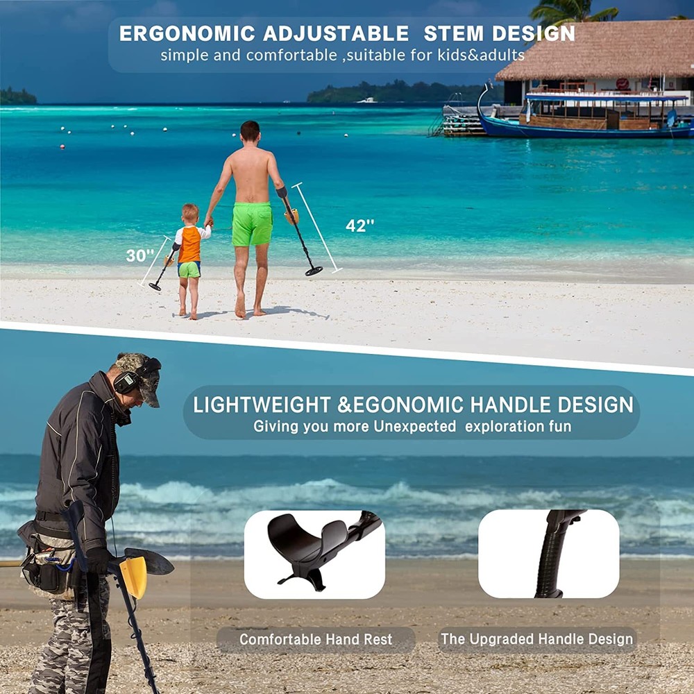 LCD Display Underground Metal Detector Gold Digger Hunter Deep Sensitive Coil