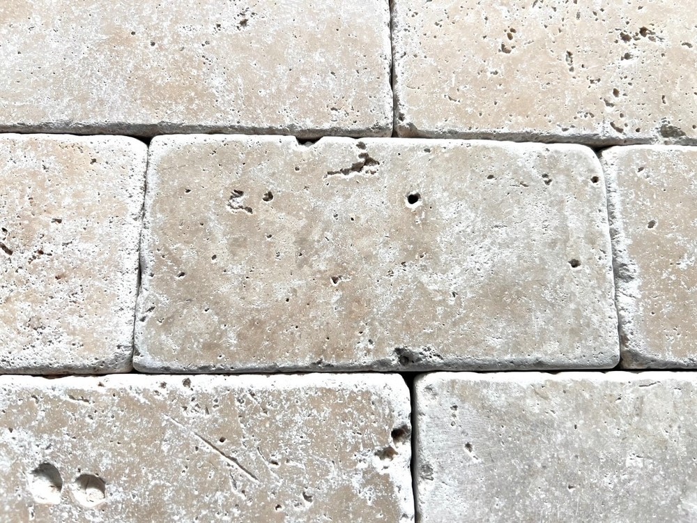 Ivory Medium 3x6 Tumbled Travertine Tile Wall Floor Kitchen Backsplash (1 SF)