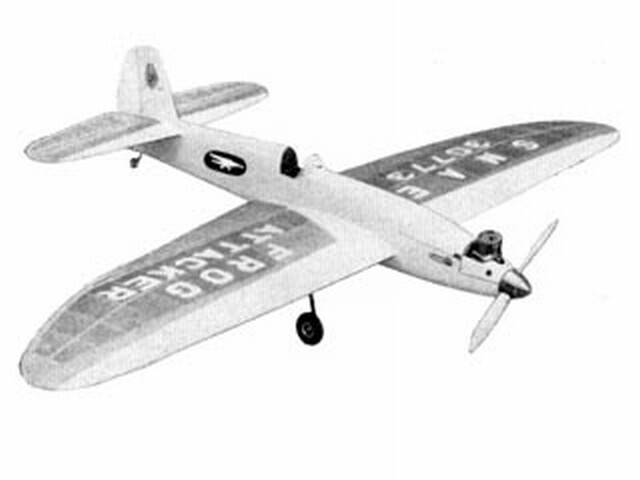 Attacker Control Line Stunt 50" Wing RC Model Airplane Printed Plans & Templates