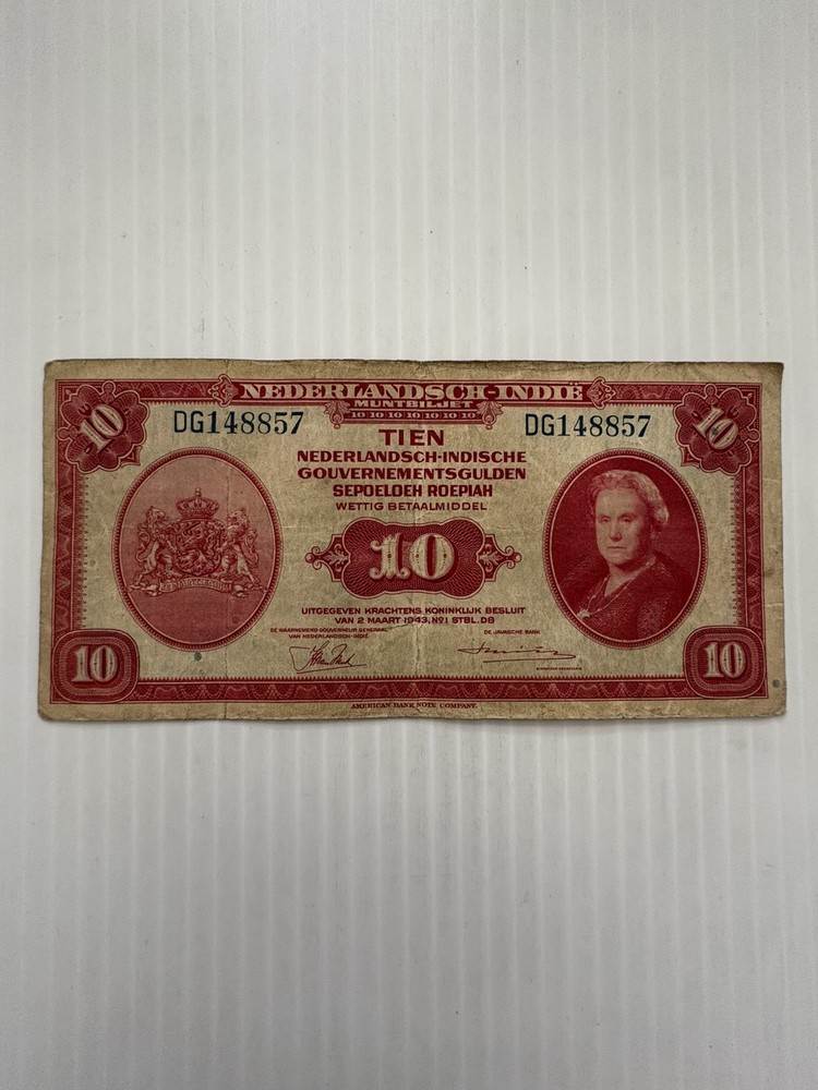 Netherlands Indies 10 Gulden 1943