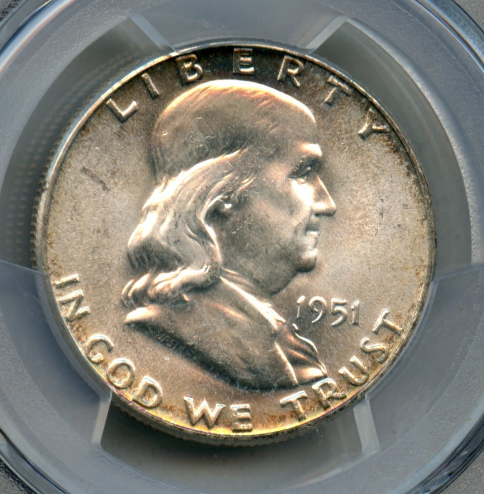 1951 Franklin Silver Half Dollar PCGS MS 64
