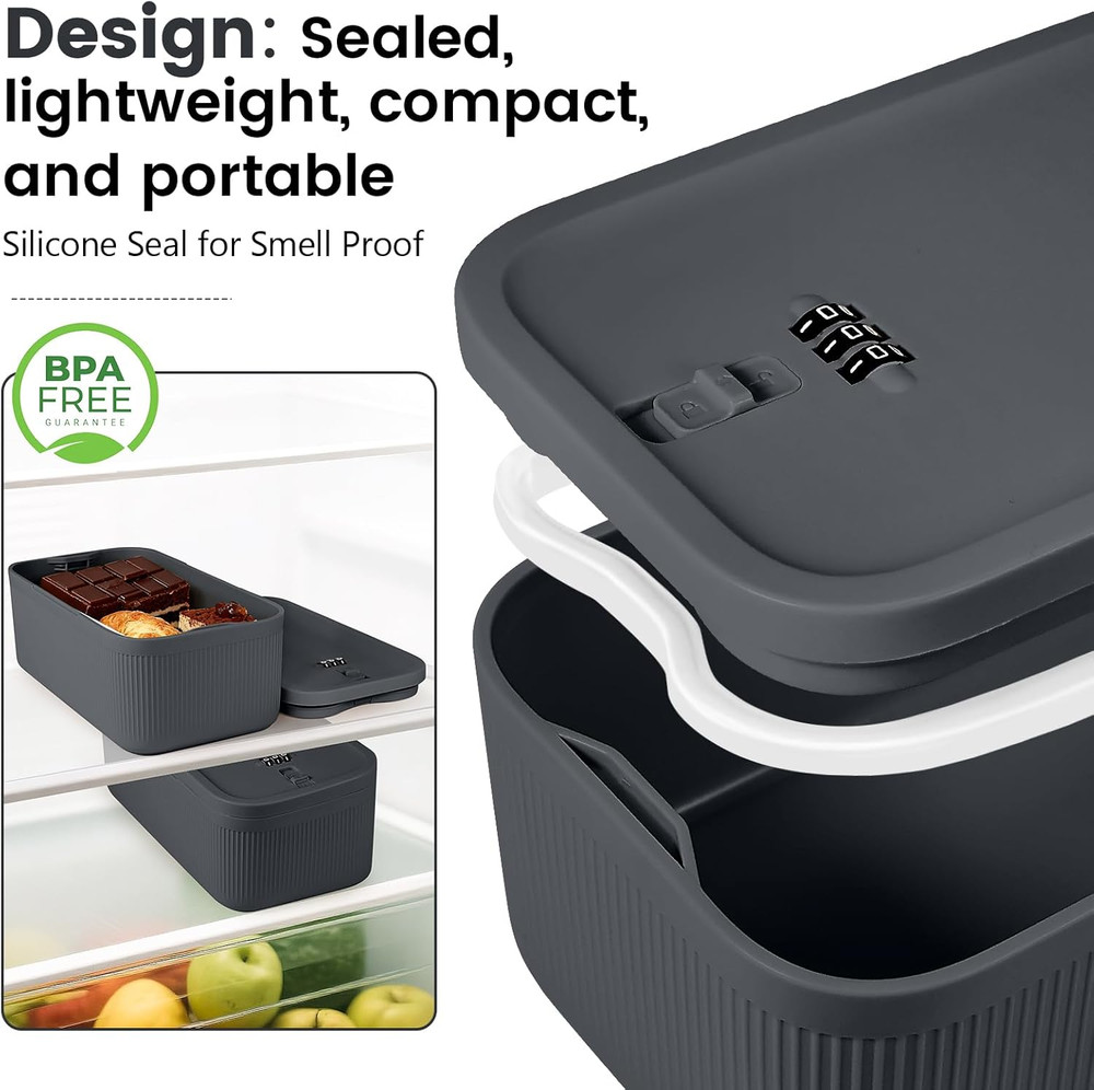 Small Lock Box,Lockable Storage Box with Combination Code for Medication Safe, M