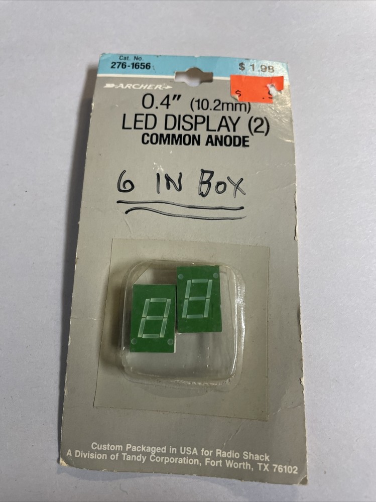 New 0.4” LED Display (2) Common Anode 10.2mm Archer @CPU51