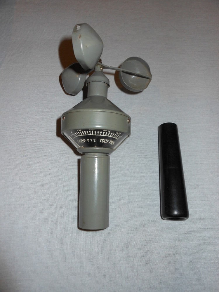 Vintage Soviet USSR Mechanical Anemometer Wind meter ARI-49 with box