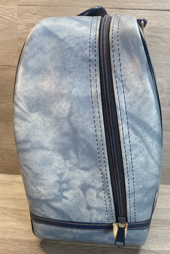 Vintage retro 1970s Marble Blue Gladding Leather Bowling Bag