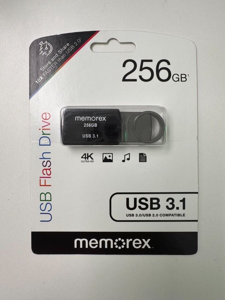 Memorex USB 3.1 Lightweight Fast Transfer Black 256GB