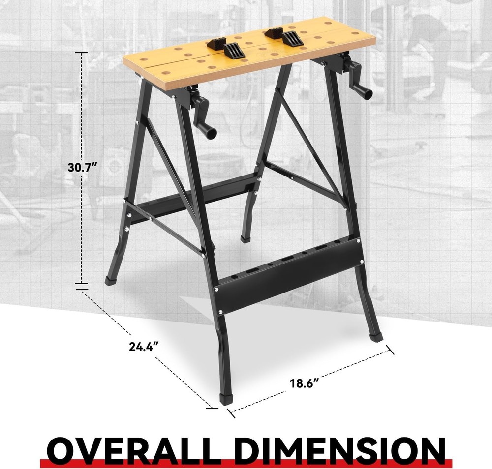 Adjustable Folding Workbench 8-12" Portable Work Table with Protractor