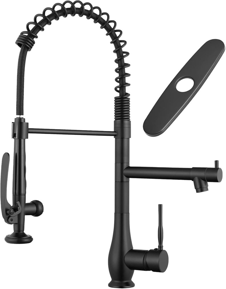 Matte Black Kitchen Faucet with Pull Down Sprayer Single Handle High Pressure