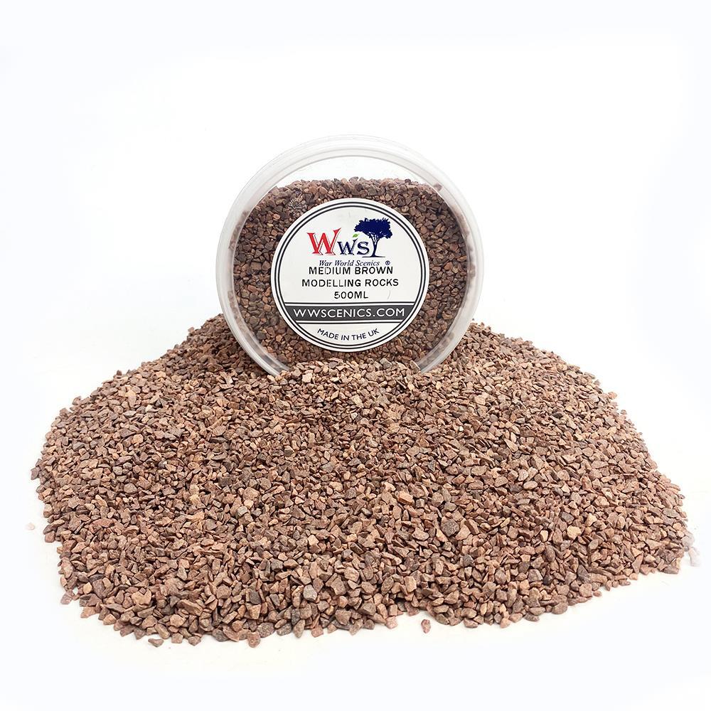 Medium Brown Modelling Rocks 1-3mm | Wargame Scenery & Basing Material