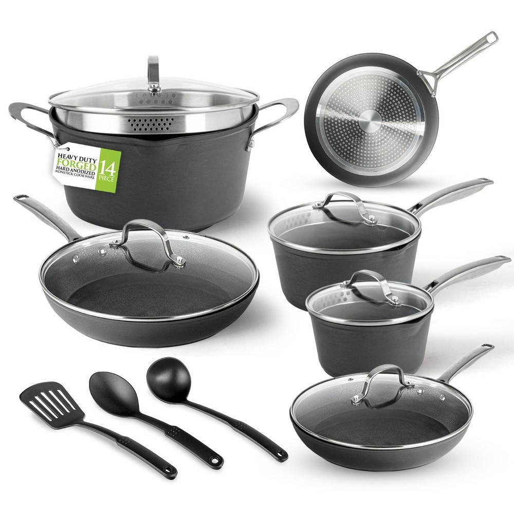 Granitestone Armor Max 14 Piece Nonstick Hard Anodized Durable Cookware Set