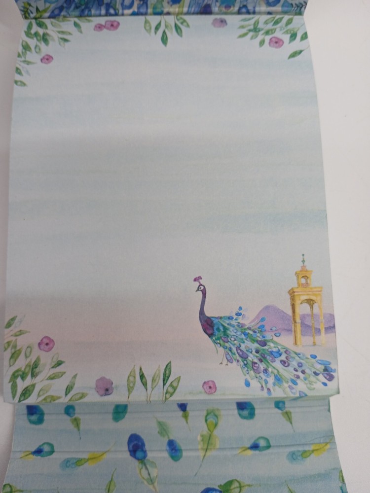 Punch Studio Flower Brooch Imperial Peacock Foldover Notepad (New)