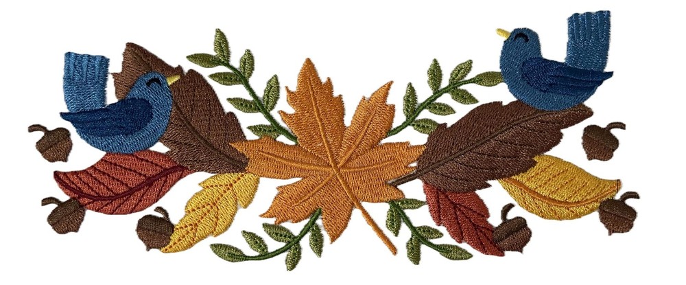 Custom and Unique Autumn [ Autumn Leaf Border ] Embroidered Iron on/Sew Patch (3