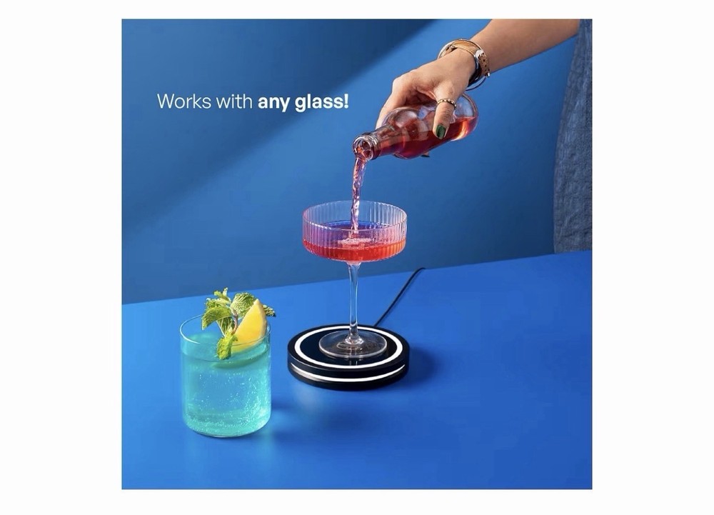 Smart Coaster 2.0 (Black) – Portable Cocktail Maker & Matte Black