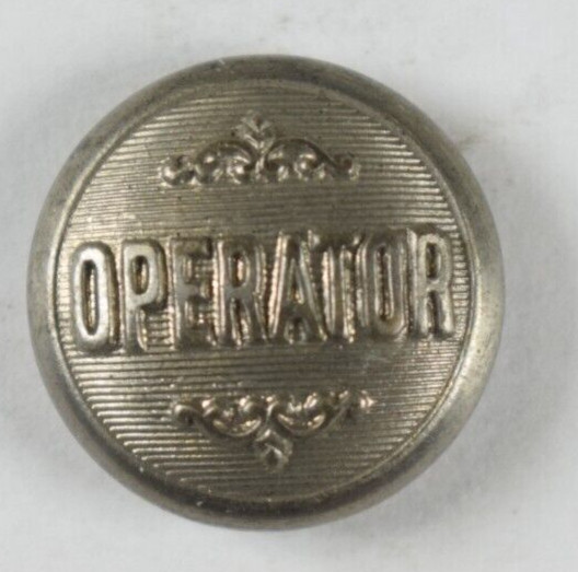1870s-80s Original Operator Railroad Employee Worker Uniform Button C8B