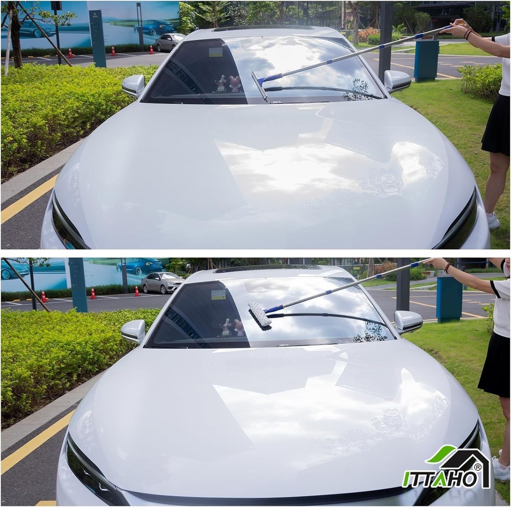 Extendable Window Cleaner with Stainless Steel Pole