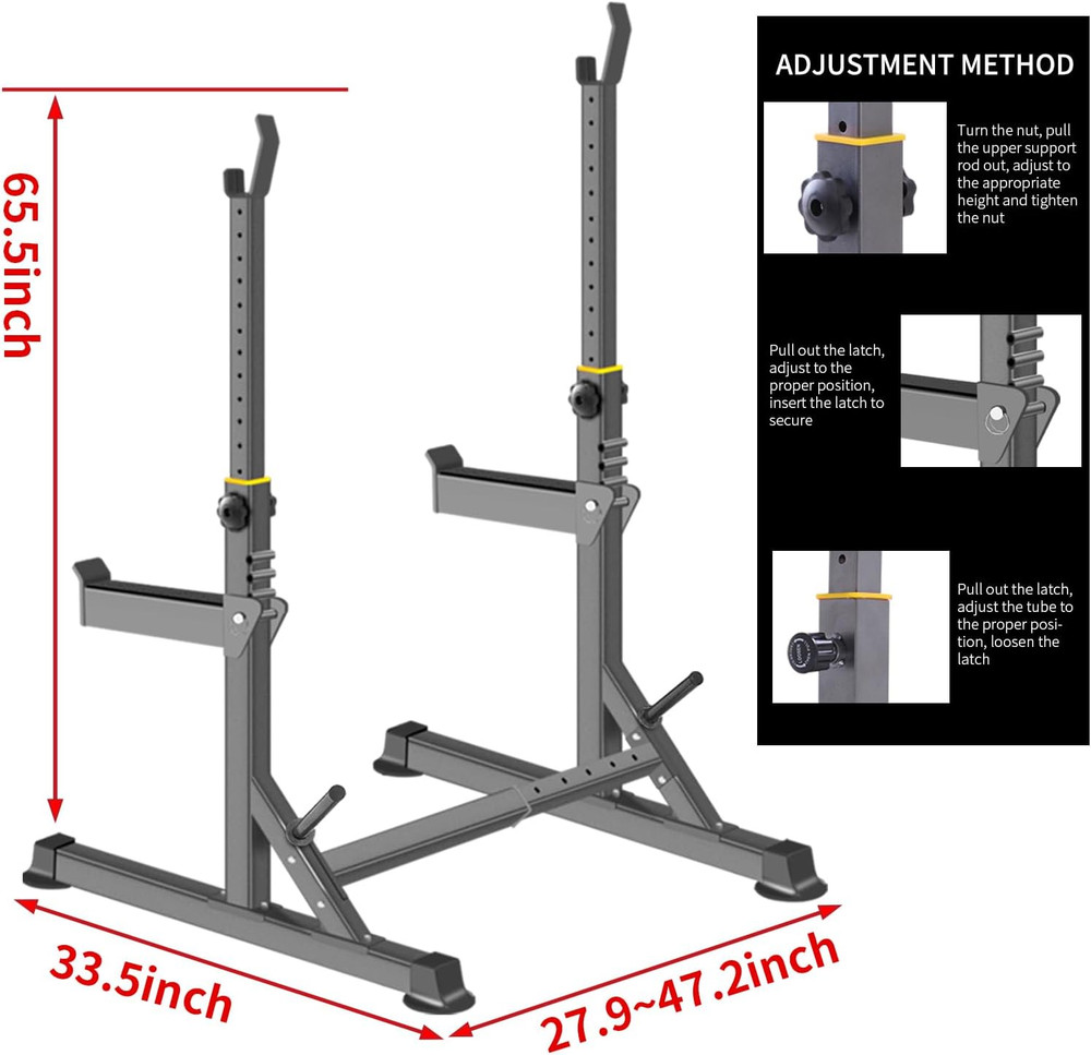 Adjustable Squat Rack,Multi-Function Barbell Rack for Weight Lifting and Home Gy