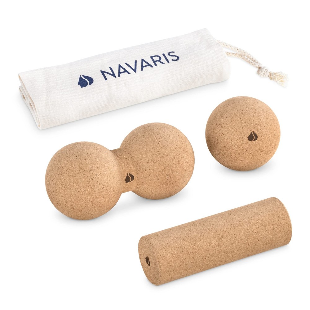 Cork Massage Roller Set (3 Pieces) - Peanut Roller, Massage , Mini Roller for...