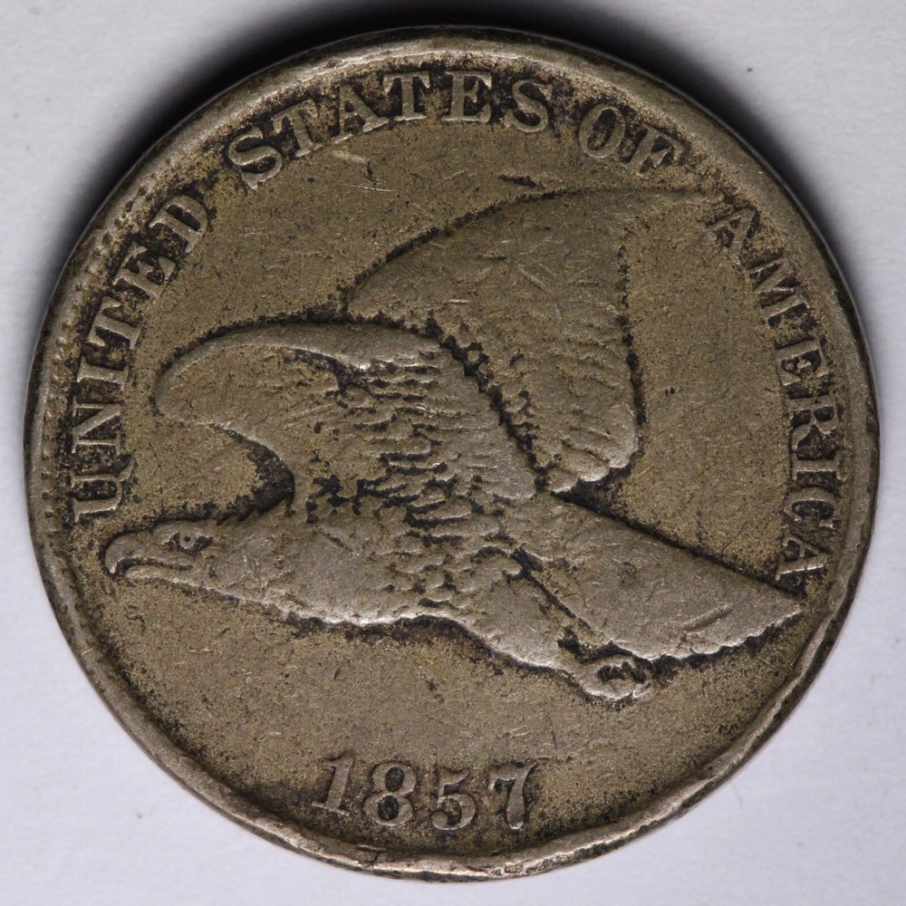 1857 Flying Eagle Cent Penny VF+ E139 RVEN