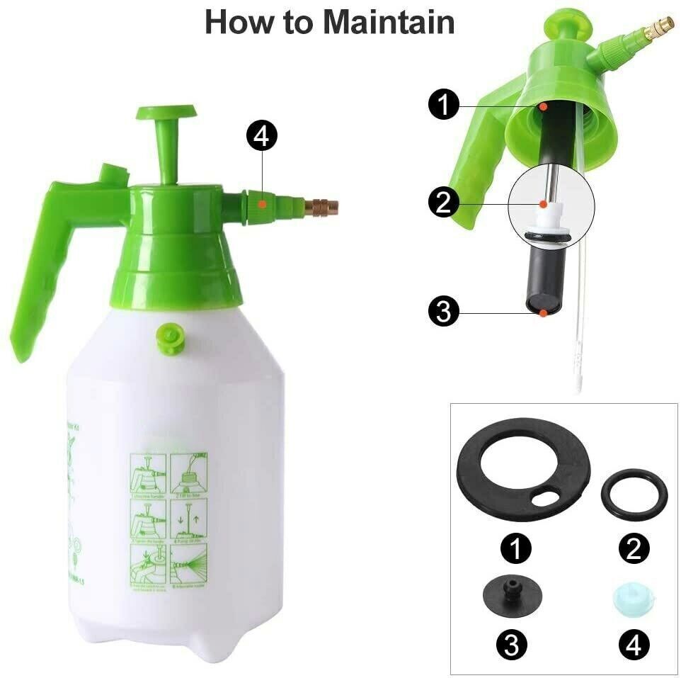 51oz Garden Sprayer Multi Purpose Pressure Pump Handle Adjustable Brass Nozzle