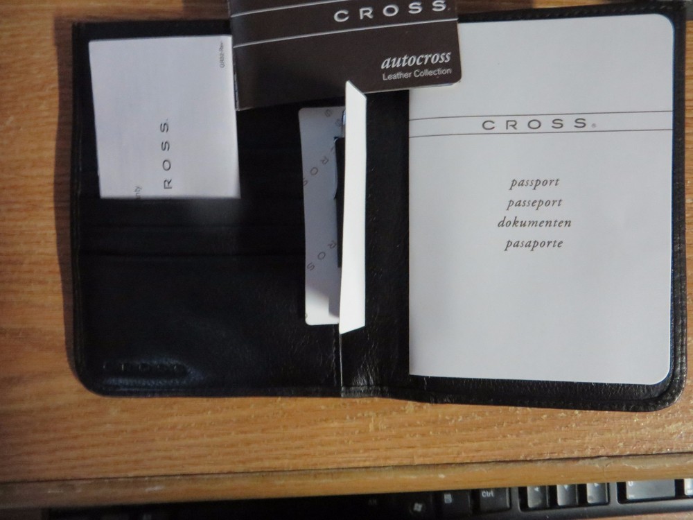 Cross Black Pebbled Leather Passport Wallet