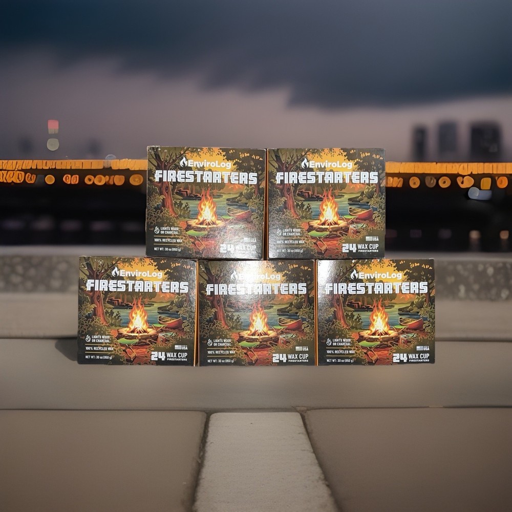 NEW Environment Friendly Firestarters 5 PACK (120 Fire starters) for Fireplaces