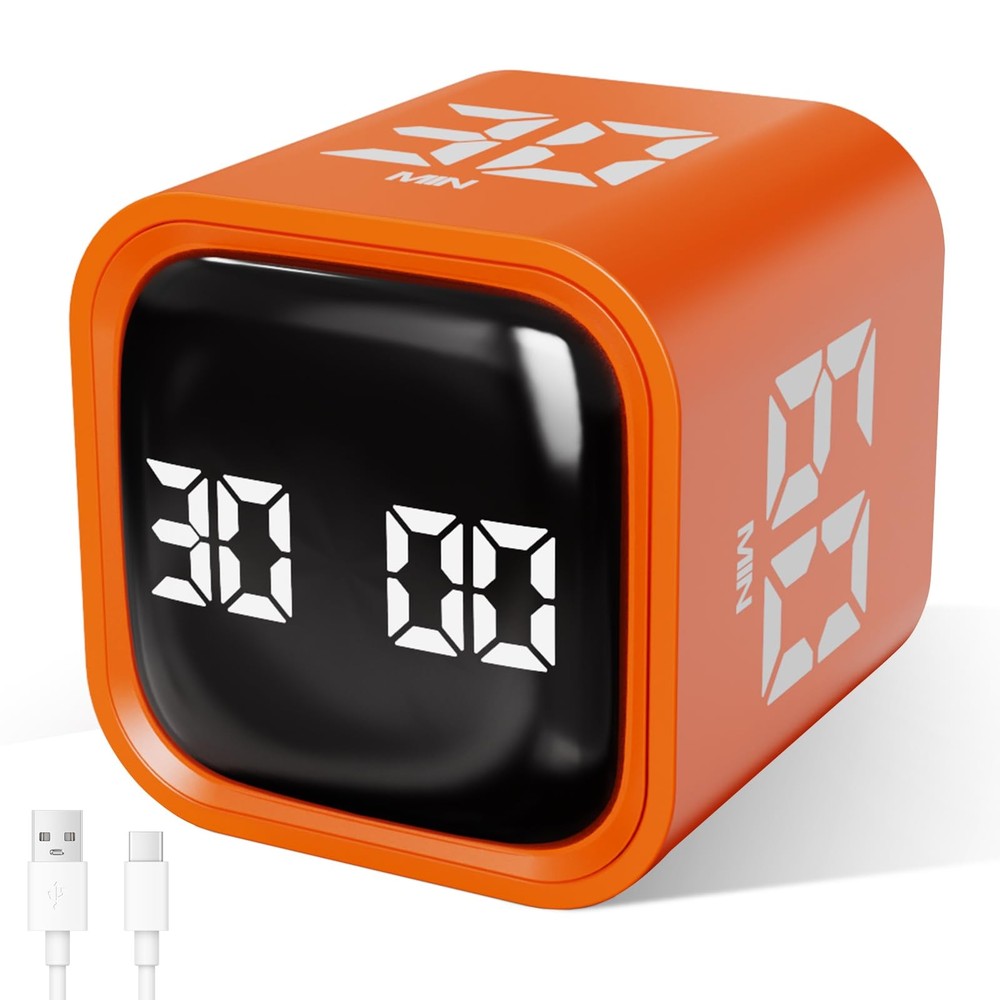 Multi-Function Cube Timer, 5/10/30/60 Min & Custom Count Down, Pause & Resume...