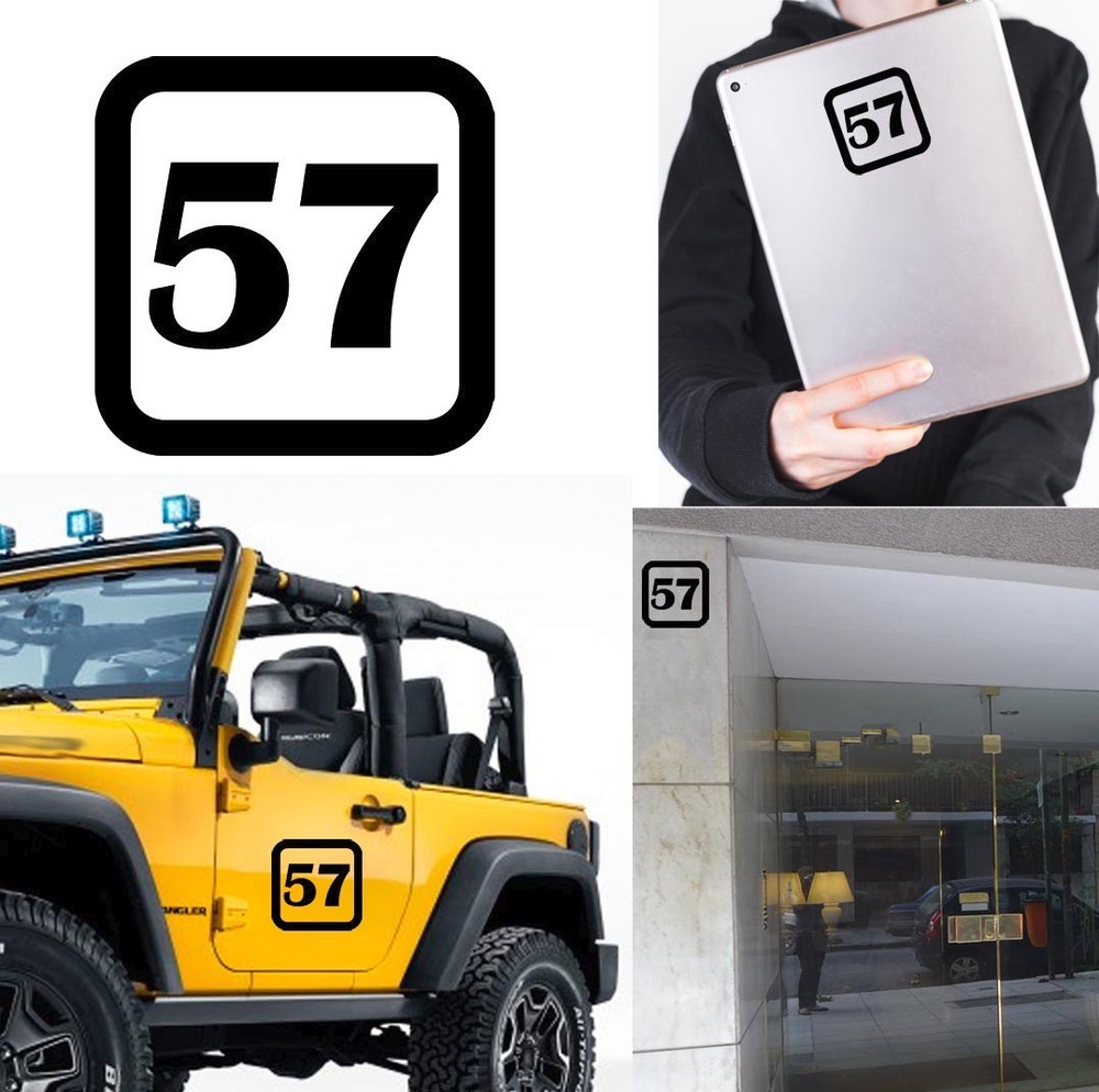 Sticker Vinyl Number 57 Version v1sq