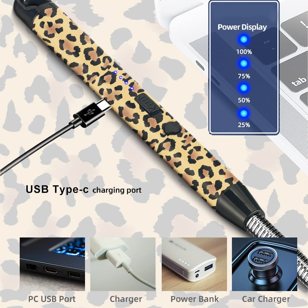 2 Pack Candle LighterArc Lighter with USB ChargingFlameless WindproofLED Batt...