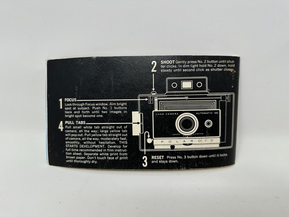 Polaroid Folding Land Camera Vintage Automatic 100 with strap booklets UNTESTED