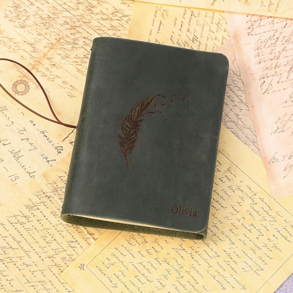 Personalized Leather Journal Cover A5 A6, Refillable Traveler’s Notebook