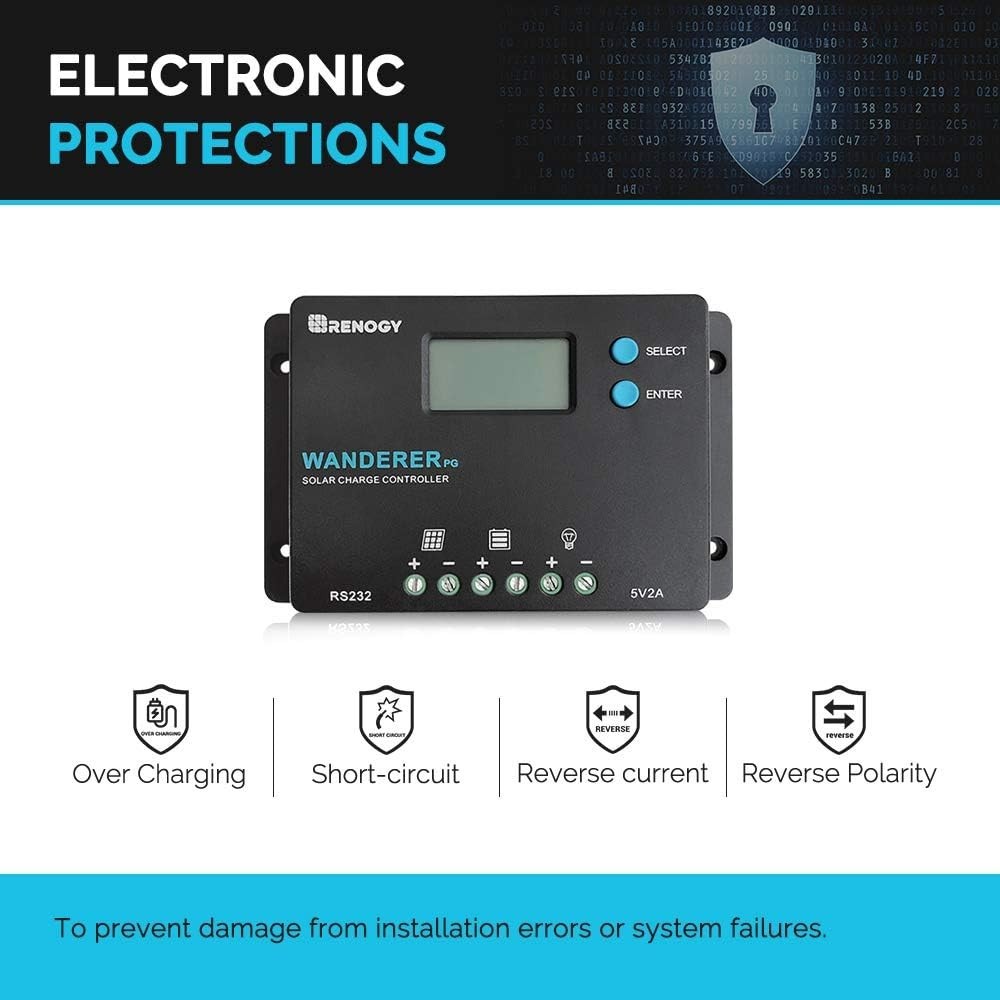 Wanderer 10A Positive Ground Solar Charge Controller - Affordable & Feature-Rich