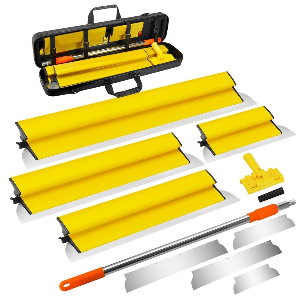 Drywall Skimming Blade Set Including Extra Blade Replace, 10", 16", 24" and 3...