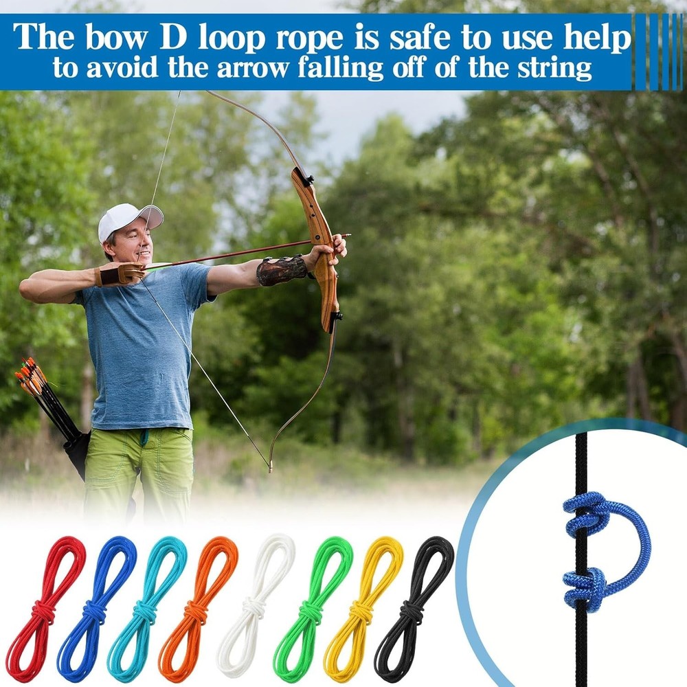 Archery D Loop Ropes Set of 8 for Compound Bow String and Release Knots