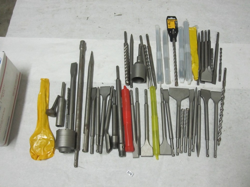 Lot of SDS + Other Chisel Scraper Hammer Drill bits Max  + Other Tools