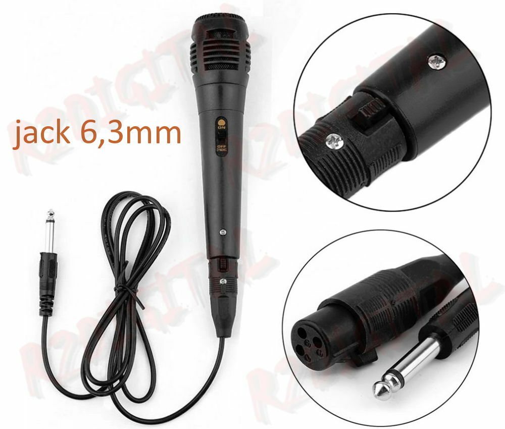 2x DYNAMIC HANDHELD WIRE KARAOKE MICROPHONE WITH VOICE SOUND SWITCH