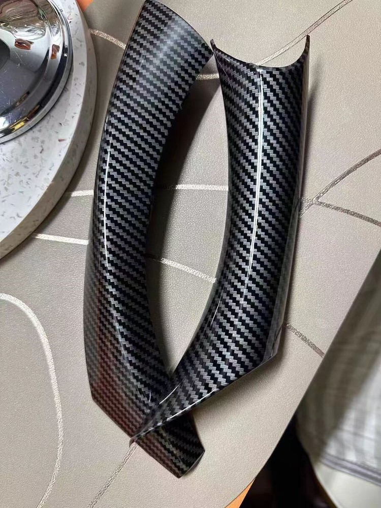 For BMW E90 328i Car Right Side Inner Door Panel Handle Pull Trim Cover Carbon