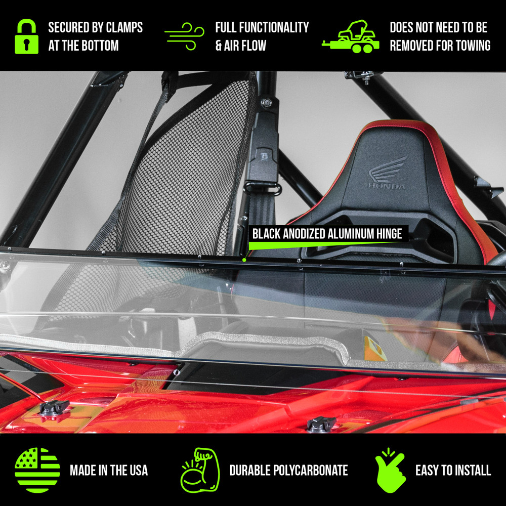 TERRARIDER HONDA TALON TILTING UTV WINDSHIELD - STD. 3/16"