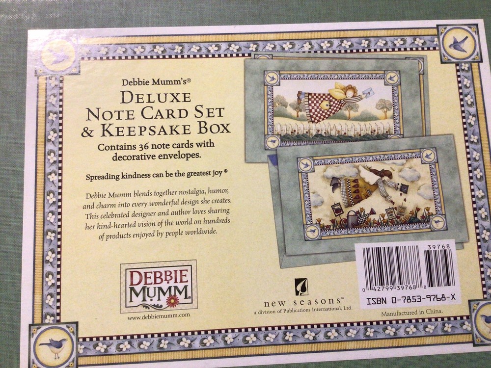 Debbie Mumm Deluxe Notecard Set in Keepsake Box New