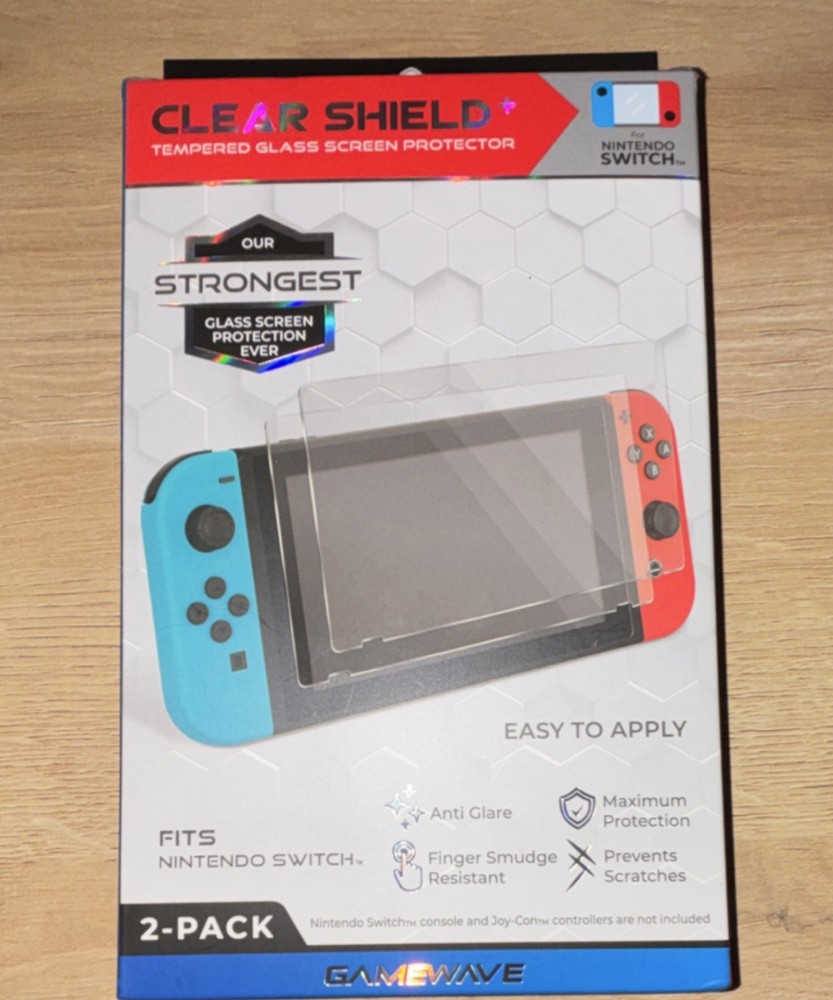 Gamewave Clear Shield Tempered Glass Screen Protector 2-Pack Nintendo Switch