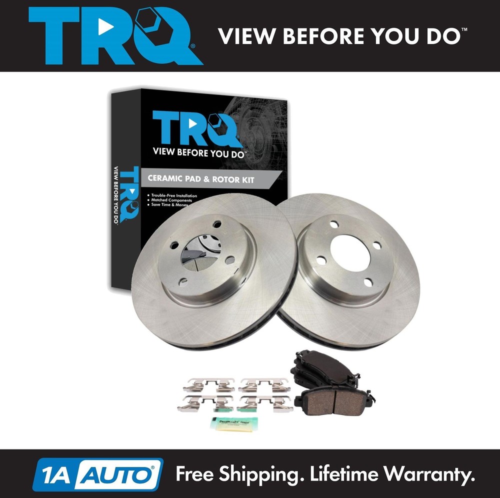 TRQ Front Brake Pad & Rotor Kit Fits 2018-2023 Nissan