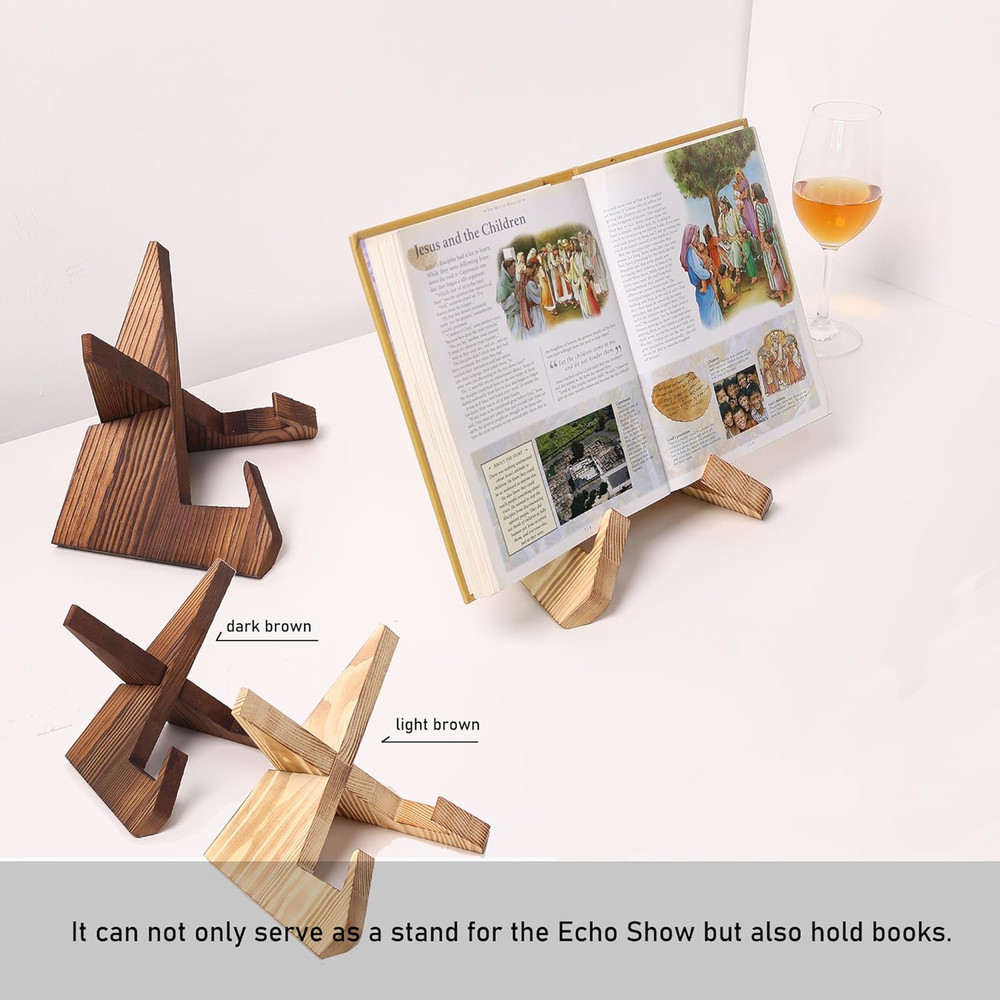 Solid Wood Tablet Computer Stands Compatible for Echo Show 15,Echo Show 21,Suppo